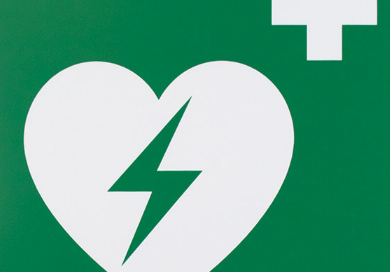 AED sign, corprotegit